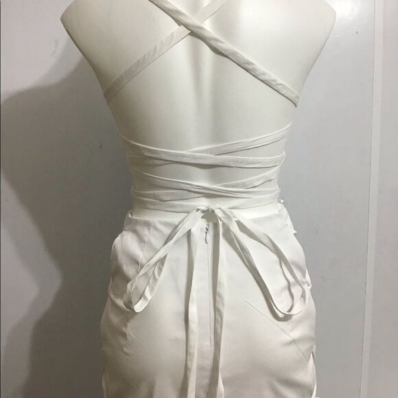 Milly White Maria Lace Up Midi Dress New With Tag Size 4 - Picture 11 of 12